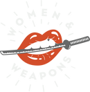 Women and Weapons Logo.  Lips and Sword. NFT Brand.